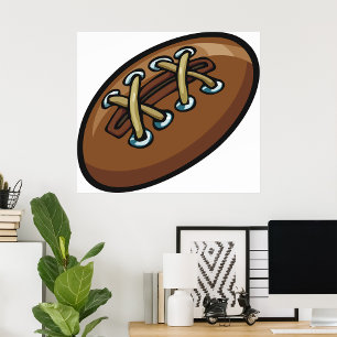 Rugby Ball Fun Sports Graphic Poster