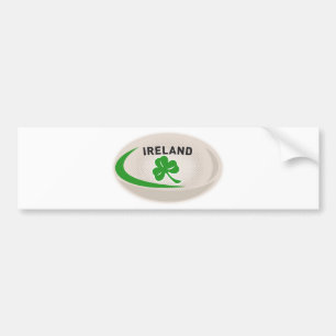 Rugby Ball Ireland Shamrock Bumper Sticker