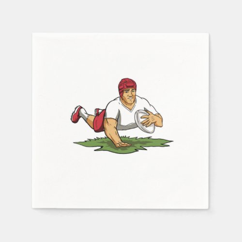 Rugby Ball Player For Fans Rugby Napkins