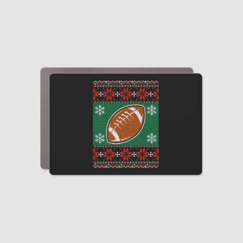 Rugby Ball Ugly Christmas Sweater Car Magnet