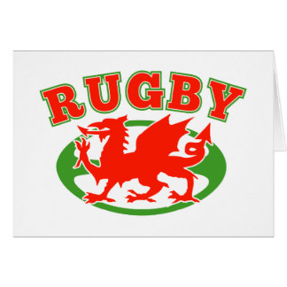rugby ball wales red welsh dragon cards