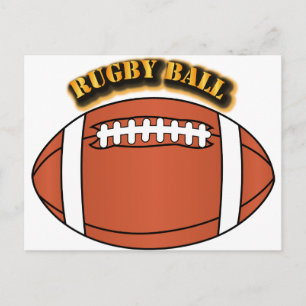 Rugby Ball with Text Postcard