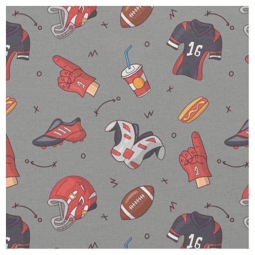 rugby balls , football balls pattern fabric Zazzle