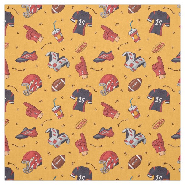 rugby balls , football balls pattern fabric Zazzle