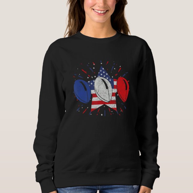 Rugby Balls US American Flag  American Football Sweatshirt (Front)