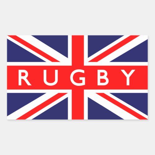 Rugby  British Flag Rectangular Sticker