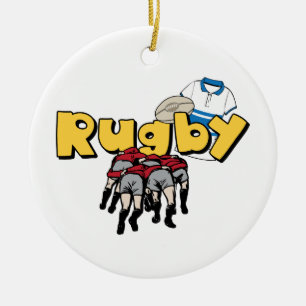 Rugby Ceramic Ornament