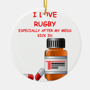 rugby ceramic ornament