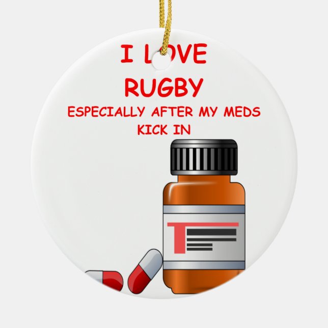 rugby ceramic ornament (Front)