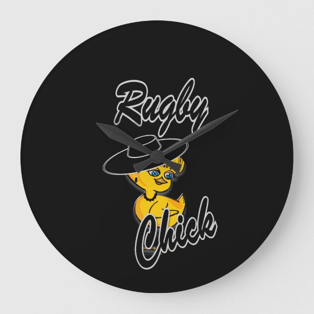 Rugby Chick #4 Large Clock (Front)