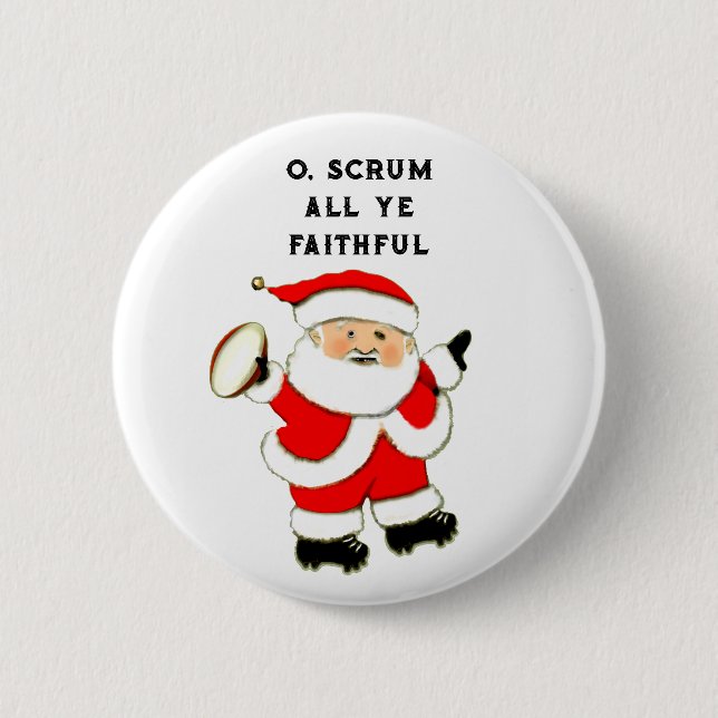 Rugby Christmas Collectible Button (Front)