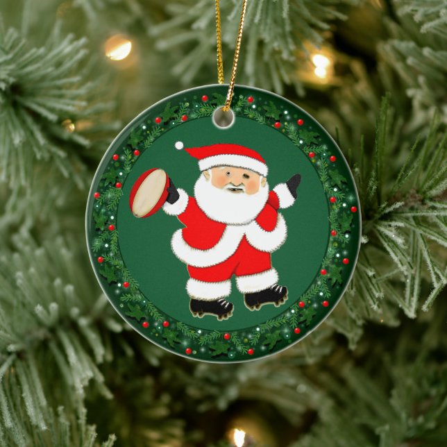 Rugby Christmas Collectible Ceramic Ornament (Tree)