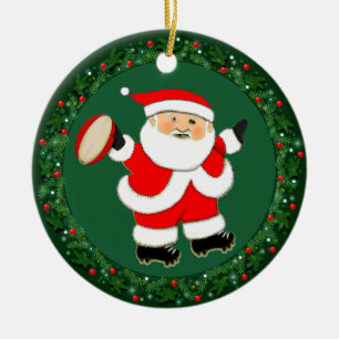 Rugby Christmas Collectible Ceramic Ornament