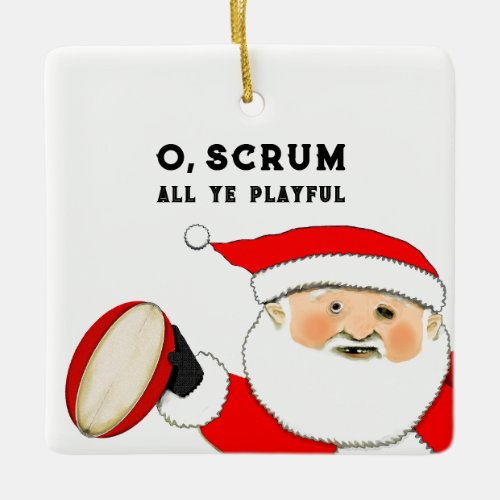 Rugby Christmas Collectible Ceramic Ornament