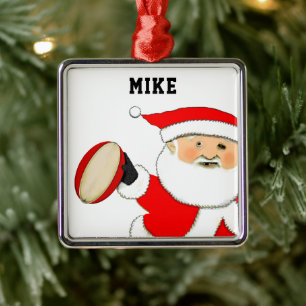 Rugby Christmas Collectible Metal Ornament