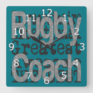 Rugby Coach Extraordinaire Square Wall Clock