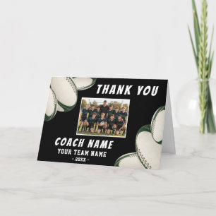 Rugby Coach Thank You Personalized Team Photo Card
