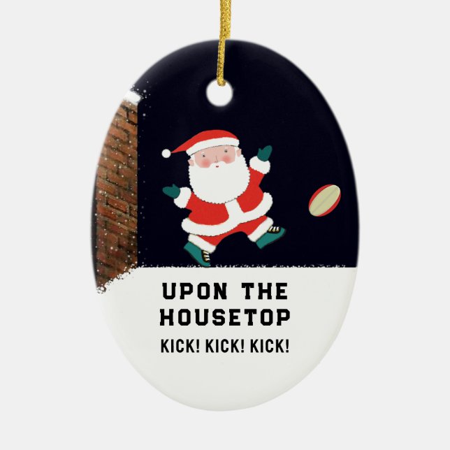 Rugby Collectible Ceramic Ornament (Front)
