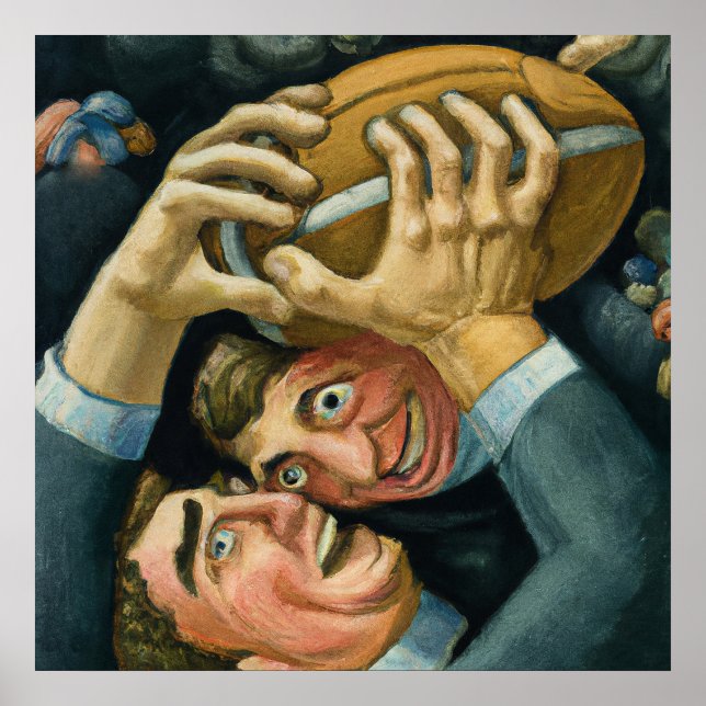 Rugby Combat Art Print (Front)