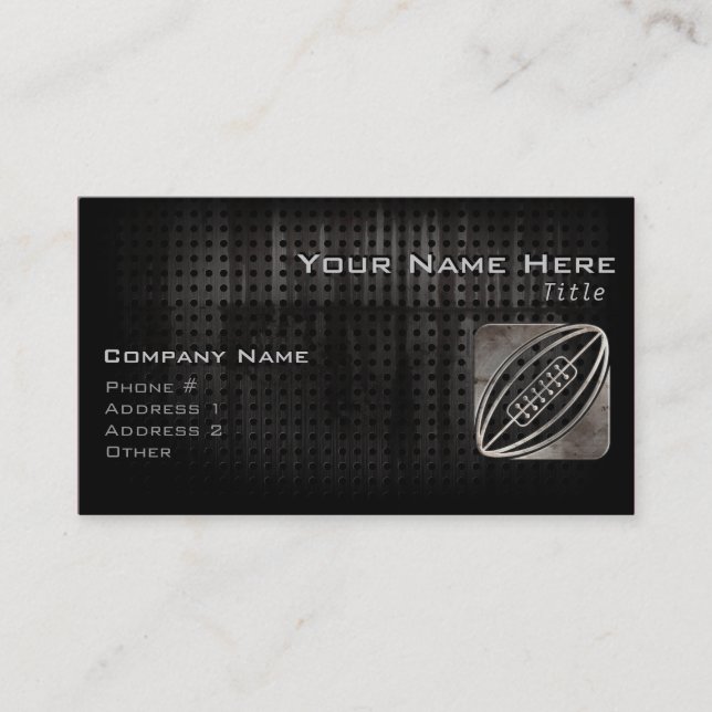 Rugby; Cool Black Business Card (Front)