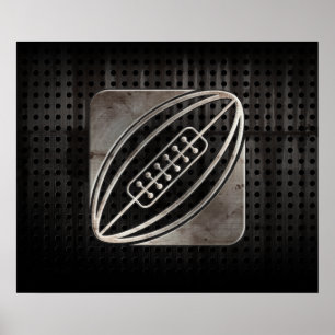 Rugby; Cool Black Poster