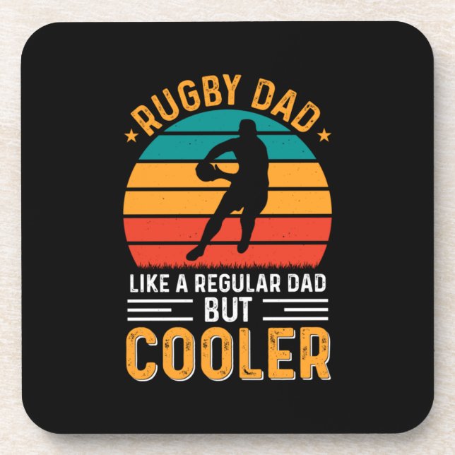 Rugby Dad Beverage Coaster (Front)