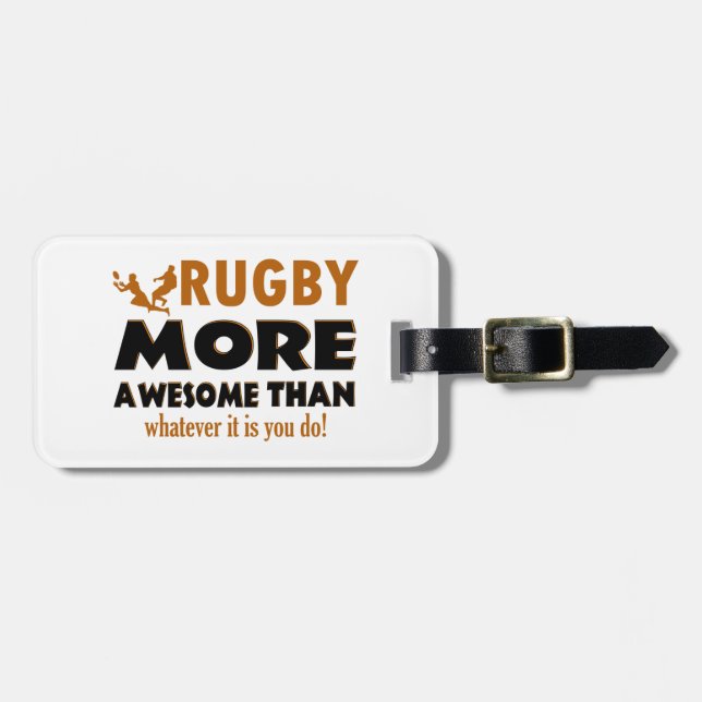 Rugby designs luggage tag (Front Horizontal)
