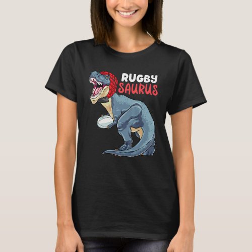 Rugby Dinosaur Rex  Rugby Saurus Sports Rugby Play T_Shirt