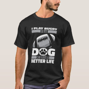 Rugby Dog Player League Union Rugby T-Shirt