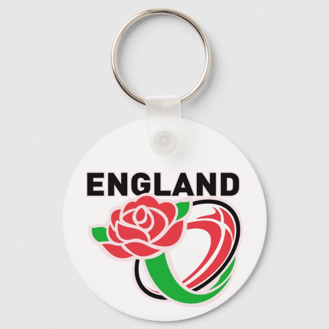 Rugby England English Rose Ball Keychain (Front)
