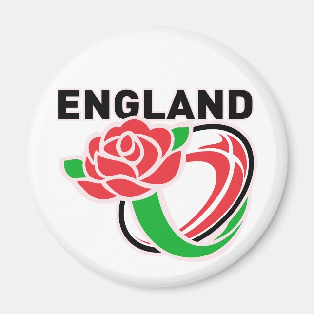 Rugby England English Rose Ball Magnet (Front)