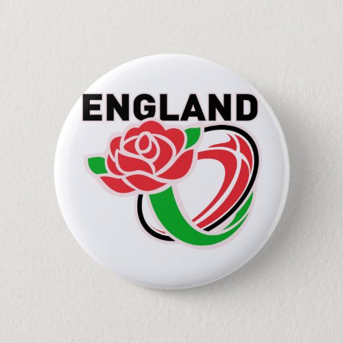 Rugby England English Rose Ball Pinback Button