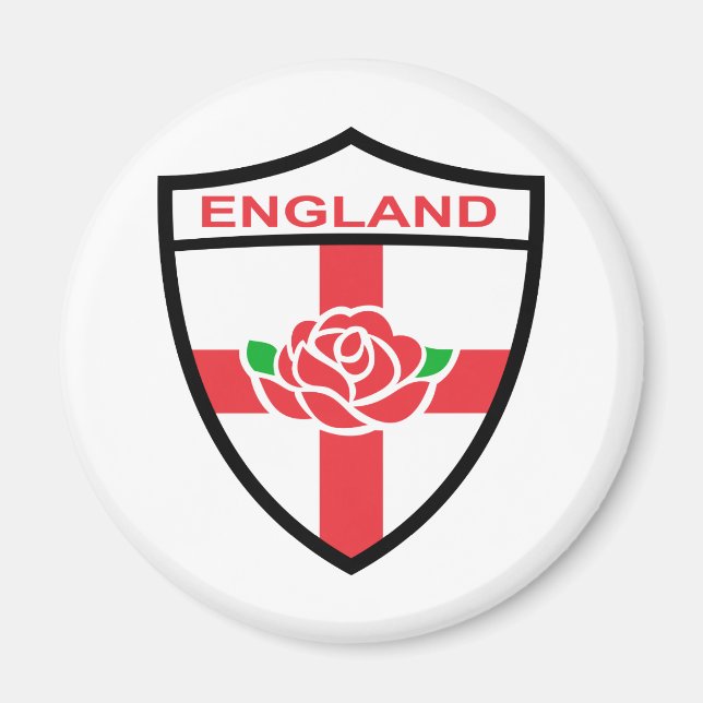 Rugby England English Rose Flag shield Magnet (Front)