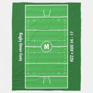 Rugby Fan Custom Pitch - Add your text Fleece Blanket