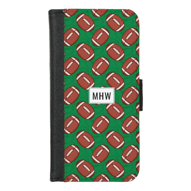 Rugby / Football custom monogram phone wallets (Front)