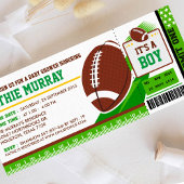 Rugby FootBall Ticket Pass Baby Shower Invitation