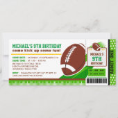Rugby Football Ticket Pass Birthday Invitation (Front)
