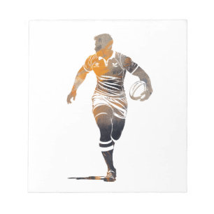 Rugby Game Sport Challenge Illustration Silhouette Notepad