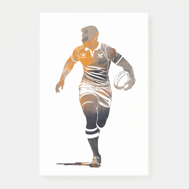 Rugby Game Sport Challenge Illustration Silhouette Post-it Notes (Front)