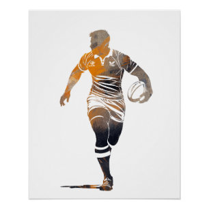 Rugby Game Sport Challenge Illustration Silhouette Poster