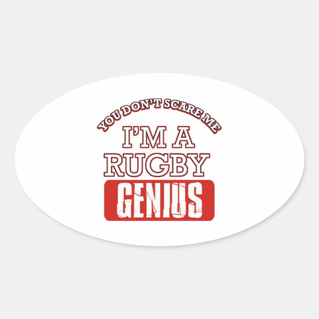 rugby genius oval sticker (Front)