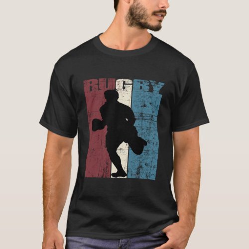 Rugby Gift Idea Rugby Vintage Rugby Player Distres T_Shirt