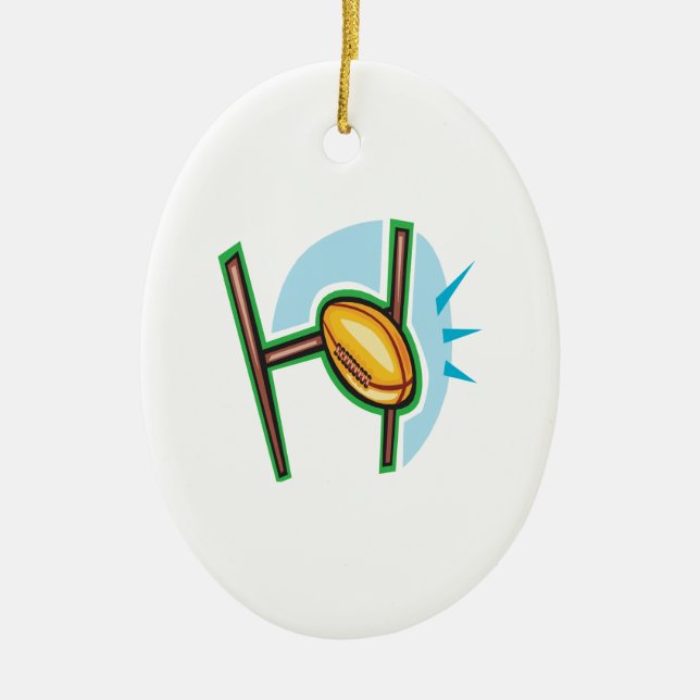 Rugby Goal Ceramic Ornament (Front)