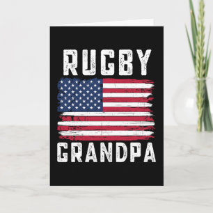 Rugby Grandpa American Flag July 4th Card