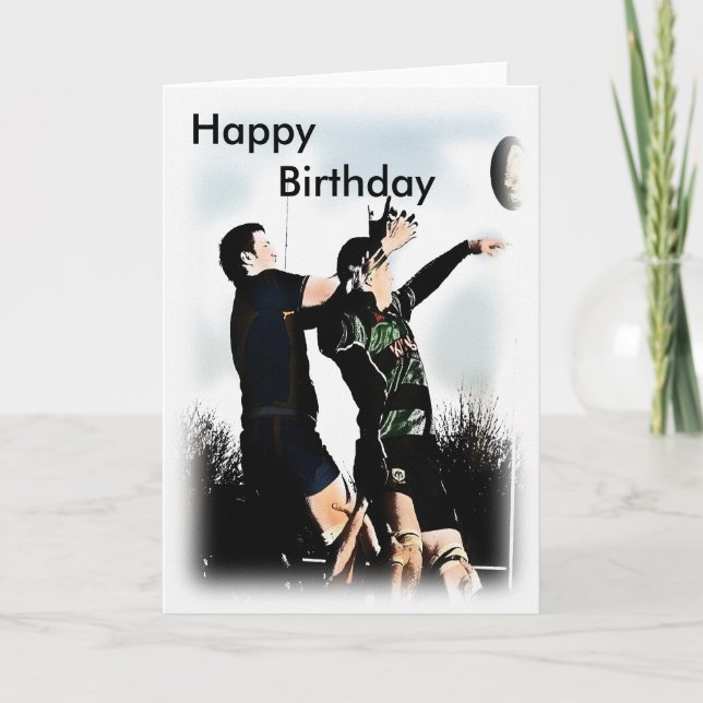Rugby Happy Birthday Card (Front)