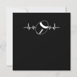 Rugby Heartbeat Rugby Ball American Football Gift Invitation