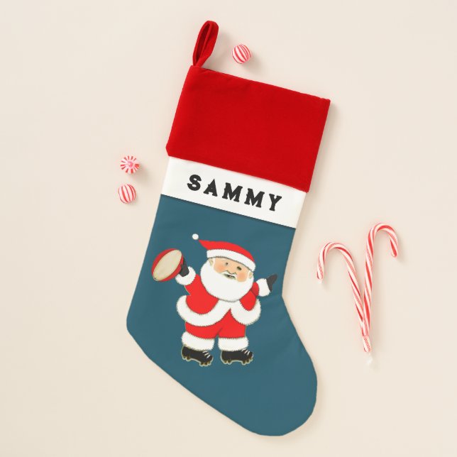 Rugby Holiday Gift Idea Christmas Stocking (Front)