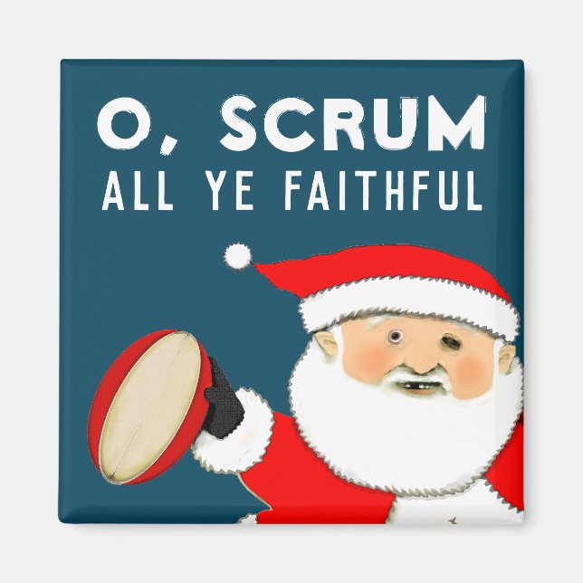 Rugby Holiday Gift Magnet (Front)