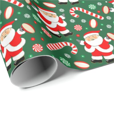 Rugby Holiday Gift Wrapping Paper
