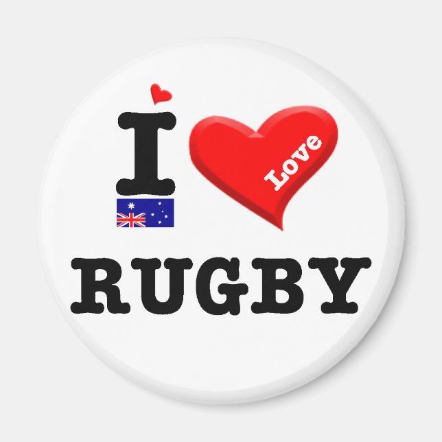 RUGBY - I Love Magnet (Front)